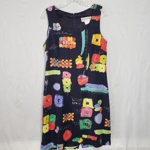 Vintage Jessica Howard abstract print sheath dress